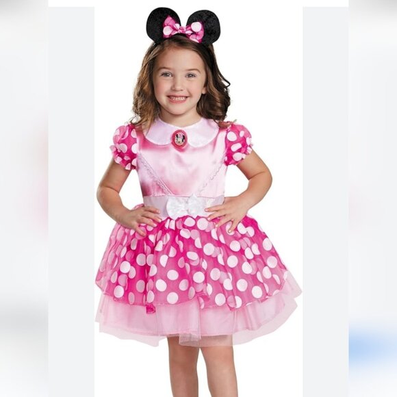 Disney Other - Disney Minnie Mouse Pink Polka Dot Kids Costume - NWT 3-4